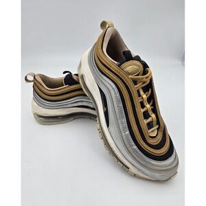 Nike Air Max 97 Metallic Gold Silver Training Shoes AQ4137-700 Womens Size‎ 7